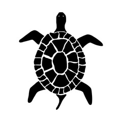 turtle silhouette in transparent background 