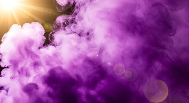 Purple smoke swirling with lens flare and bokeh effect - Powered by Adobe