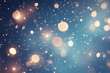 Soft golden bokeh lights shimmer across a dreamy blue backdrop, evoking magic, wonder, and festive sparkle — perfect for holiday, celebration, or celestial themes.
