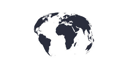 A Darkly Colored Abstract Representation of the Planet Earth from Space with Continents Clearly Visible on a White Background