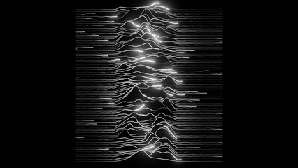 Abstract wave lines background. Minimalist pulsar graph pattern.