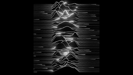 Abstract wave lines background. Minimalist pulsar graph pattern.