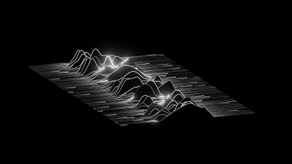 Abstract wave lines background. Minimalist pulsar graph pattern.