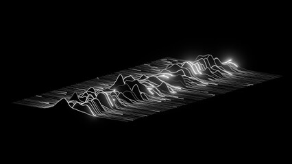 Abstract wave lines background. Minimalist pulsar graph pattern.