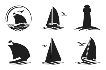 Minimalist dream horizon icon set with abstract elements