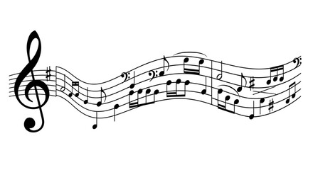 An Intricate Melody Flowing Gracefully Across the Staff Representing the Art of Music Composition