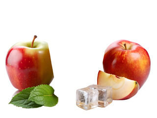 red apple and green apple isolated