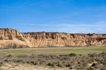 Eroded Cliffs in a Desert Landscape from the Bardenas Reales, Spain