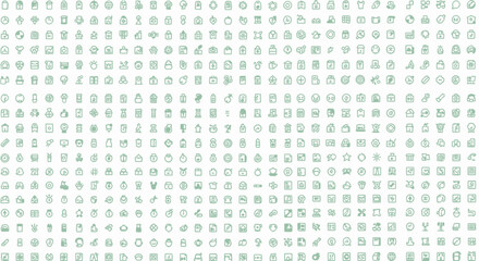 Collection of Small Vector Icons Representing Diverse Digital Concepts and Everyday Objects for Web and Application Design Purposes