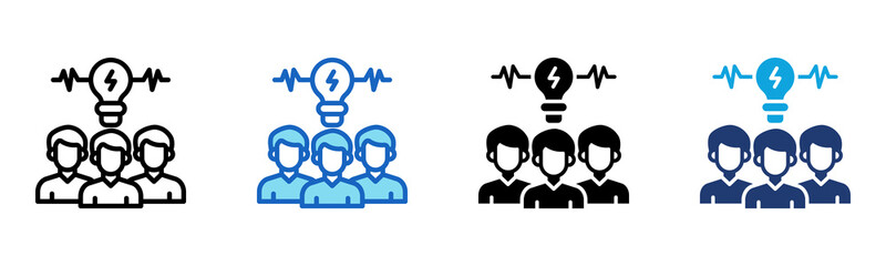 Team Brainstorm icon Multi Style Vector Illustration