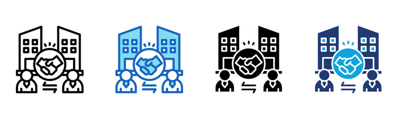Office Collaboration icon Multi Style Vector Illustration