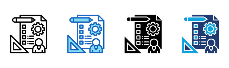 Project Management icon Multi Style Vector Illustration