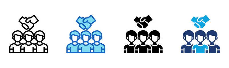 Team Agreement icon Multi Style Vector Illustration