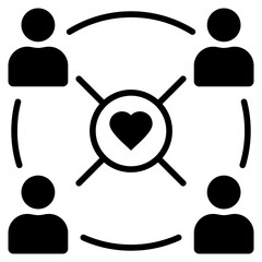 Mutual Friends Glyph Icon