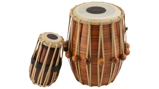 Exquisite handcrafted tabla drums, perfect for adding authentic Indian rhythm to your next music project or cultural event, creating a vibrant soundscape