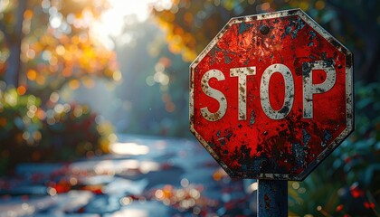 Stop sign on the street