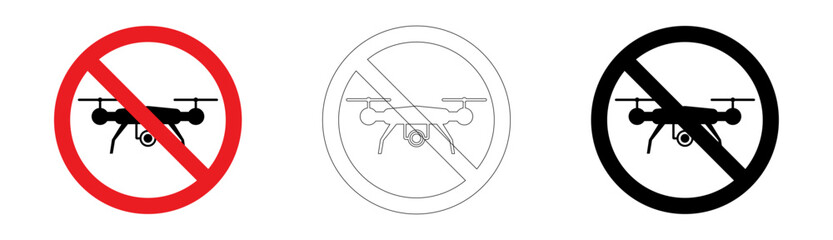 No Drone Flying Prohibition Sign in vector format