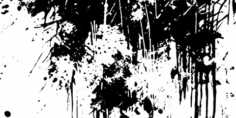 Vector black ink brush stroke on white abstract background . paint brush texture on transparent background. Chinese Japanese Korean calligraphy brushstrokes 