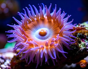 Vibrant anemone in aquarium