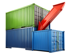 cargo containers isolated on white