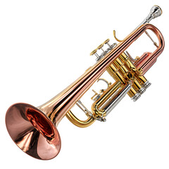 Obraz premium Rose Gold Trumpet isolated on transparent background