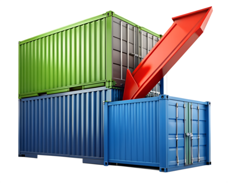 cargo containers isolated on white