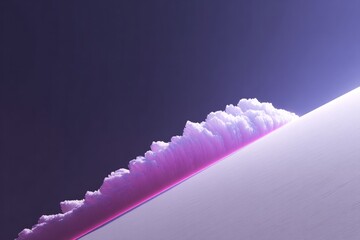 Fototapeta premium Soft purple hues blend with snowy edge, creating serene winter l