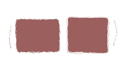 Two maroon rectangles with slightly uneven edges and a white background in a simple composition