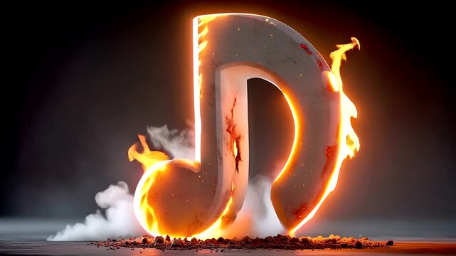 A musical note emblem ablaze with intense internal and external fire