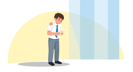 Obraz premium Depressed Schoolboy Receiving A Shoulder Of Support From A Friend In A Difficult Situation