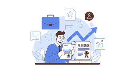 Employee Receives Promotion Award Achievement Of Career Growth In Professional Workplace