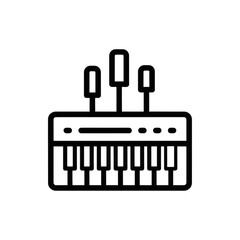 Fototapeta premium Icon of a synthesizer keyboard isolated on transparent background