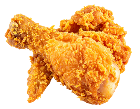 Crispy Fried Chicken Leg Isolated on Transparent Background. Perfect for Design Proje