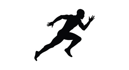 Dynamic silhouette of a sprinter in full stride capturing speed and athleticism