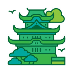 Fototapeta premium Green Japanese Castle