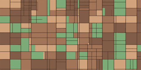 Colorful geometric mosaic square tile pattern for a seamless abstract wall texture design