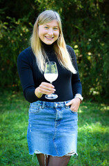 Traditional Czech low alcohol new young wine or "Neuer Wein", Czech Republic, Europe.