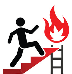 Emergency fire exit sign. running man icon to door. Exit emergency arrow sign vector image. Fire evacuation sign. warning sign plate logo stock images illustration.
