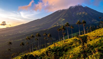 Majestic Mountain Vista - Lush Slopes and Distant Peak.
