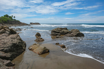 Leon, Nicaragua - September 8, 2025: Las PeÃ±itas Beach, a small fishing village in the department of Leon, Nicaragua.