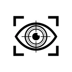Eye in the crosshairs, isolated on transparent background