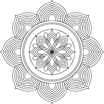 Intricate line art mandala design inspired by traditional indian rangoli for celebrations