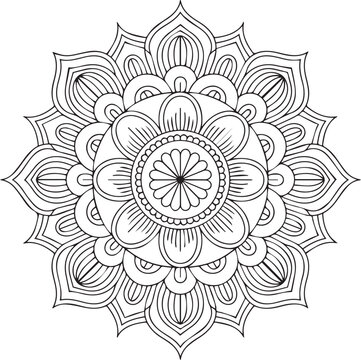 Intricate line art rangoli pattern for diwali celebrations and traditional indian art designs