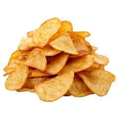 Pile of chips isolated on transparent background.