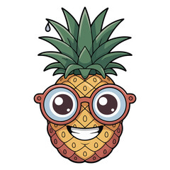 Cute Pineapple Vector Art