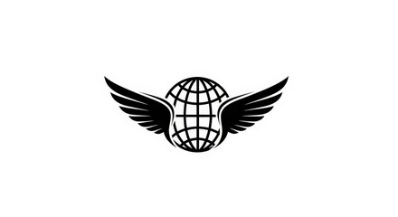 Obraz premium Global Freedom Globe with Wings Symbolizing Worldwide Reach and Independence
