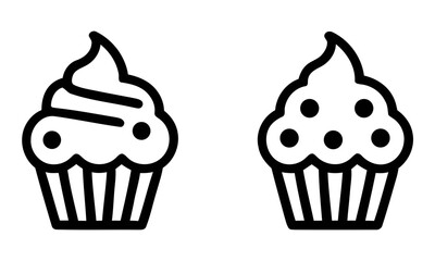 cupcake vector illustration. Simple drawings of delicious cupcakes