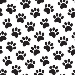 modern minimal pawprint repeat pattern vector for pet shop branding gift wrap fabric and digital backgrounds ai eps jpeg png