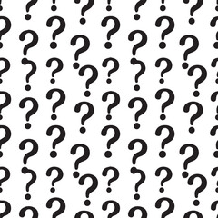 repeating question mark seamless vector pattern black on white background for icons print and web