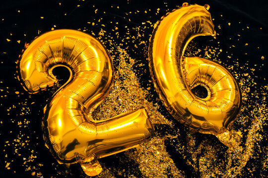 Golden balloons for a festive new year's celebration
